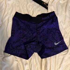 Nike Pro Black and Purple Performance Shorts